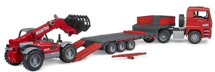 Тягач MAN TGA з причепом та телесопічний навантажувач Manitou MLT 633 Bruder 02774 фото 2
