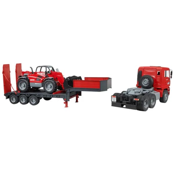 Тягач MAN TGA з причепом та телесопічний навантажувач Manitou MLT 633 Bruder 02774 фото 5