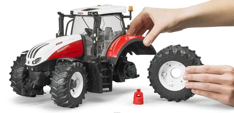 Трактор Steyr 6300 Terrus з навантажувачем червоно-білий, М1:16 Bruder 03181 фото 4