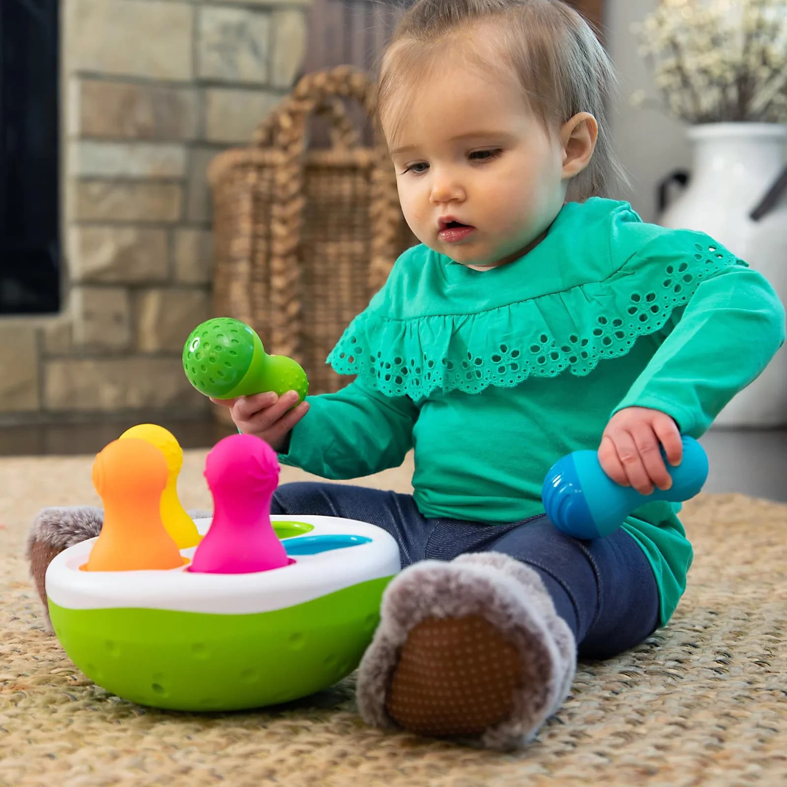 Сортер-балансир Неваляшки Fat Brain Toys Spinny Pins F248ML фото 6