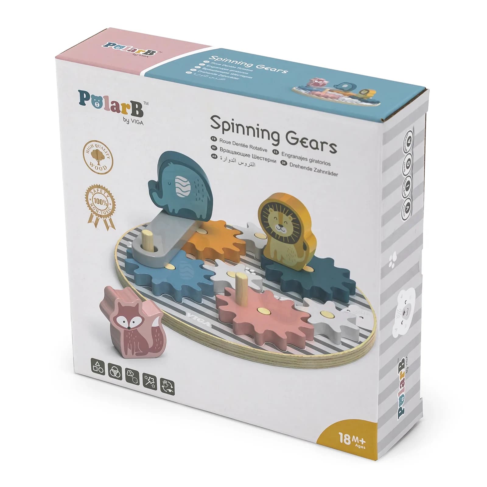 Іграшка розвиваюча Viga Toys Шестерні зі звірятами 44006 фото 7