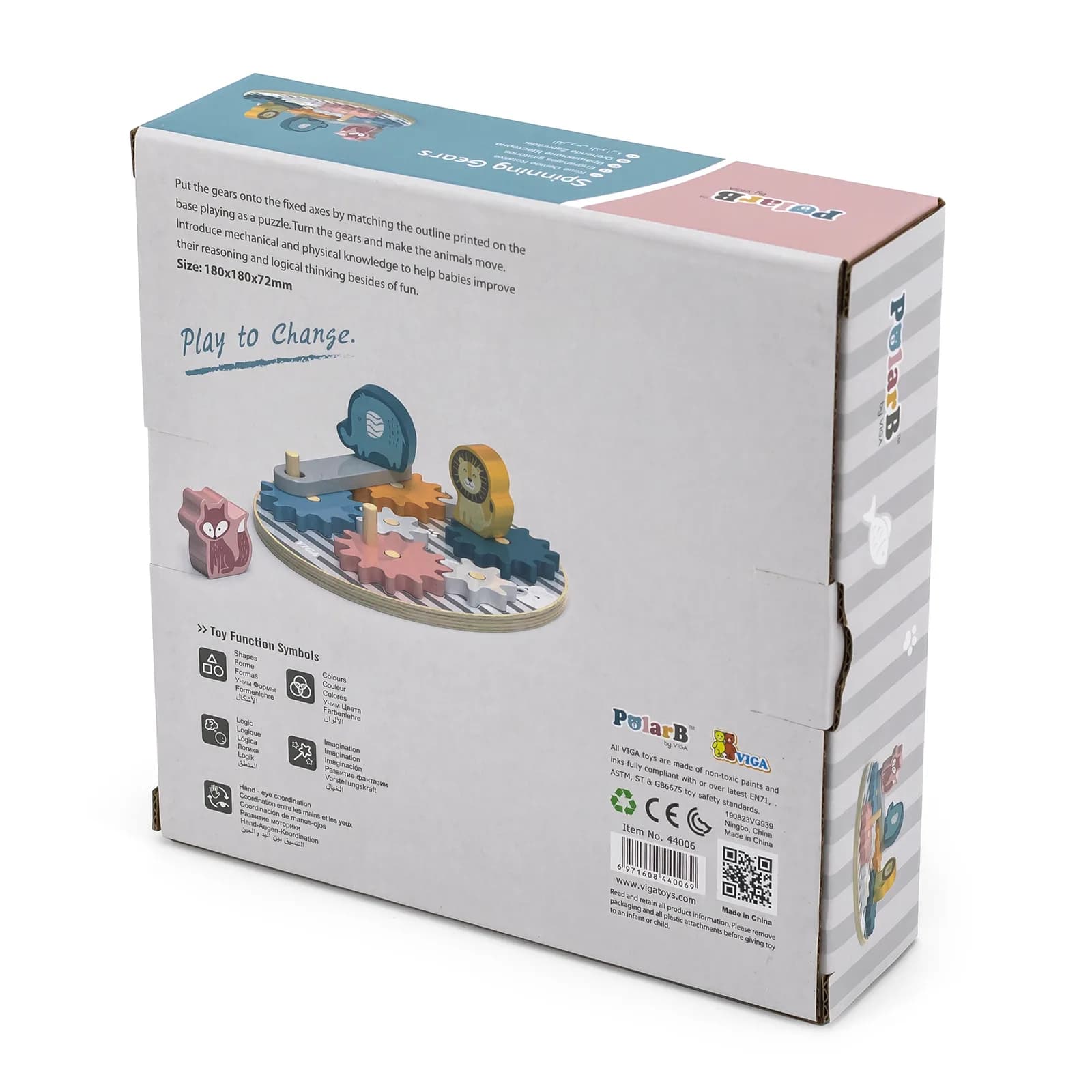 Іграшка розвиваюча Viga Toys Шестерні зі звірятами 44006 фото 5