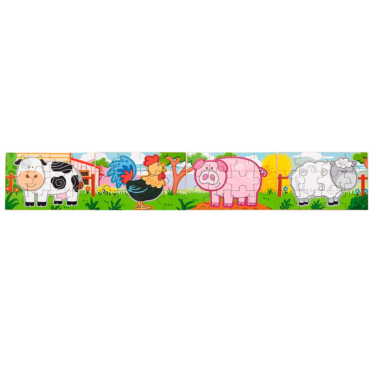 Пазли дерев'яні 4в1 Viga Toys Ферма 48ел 50069