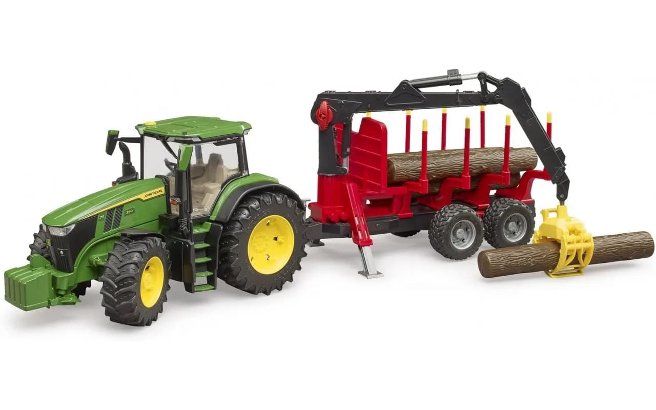 Трактор John Deere з причіпом та маніпулятором Bruder 03154 фото 8