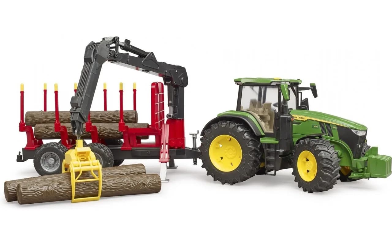Трактор John Deere з причіпом та маніпулятором Bruder 03154 фото 6