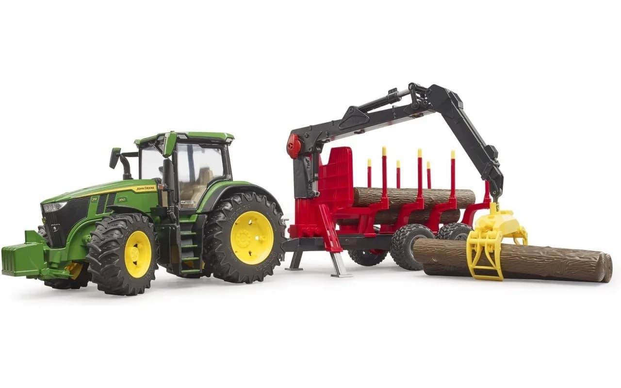 Трактор John Deere з причіпом та маніпулятором Bruder 03154 фото 5