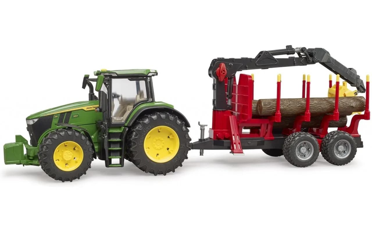 Трактор John Deere з причіпом та маніпулятором Bruder 03154 фото 4