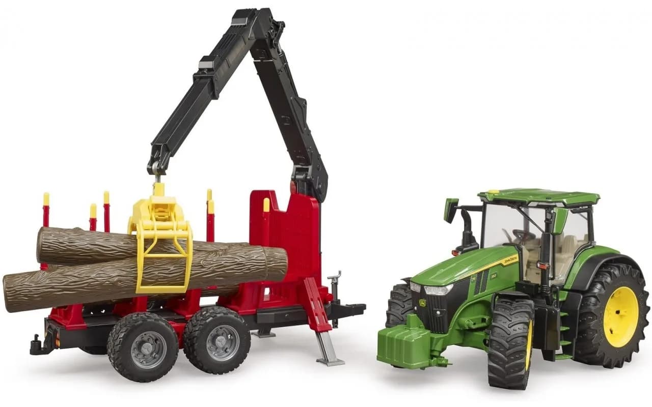 Трактор John Deere з причіпом та маніпулятором Bruder 03154 фото 3