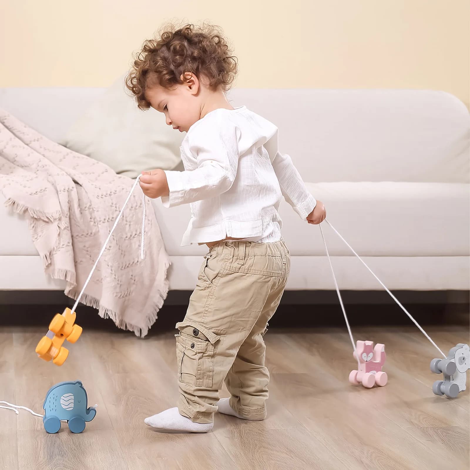 Каталка дерев'яна Viga Toys Білий ведмідь 44001 фото 7