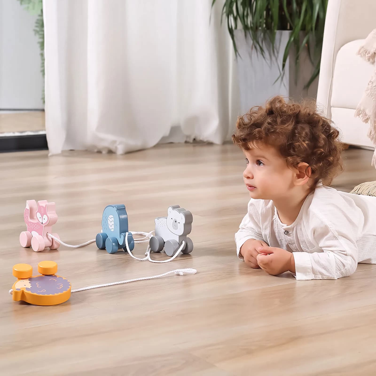 Каталка дерев'яна Viga Toys Білий ведмідь 44001 фото 4
