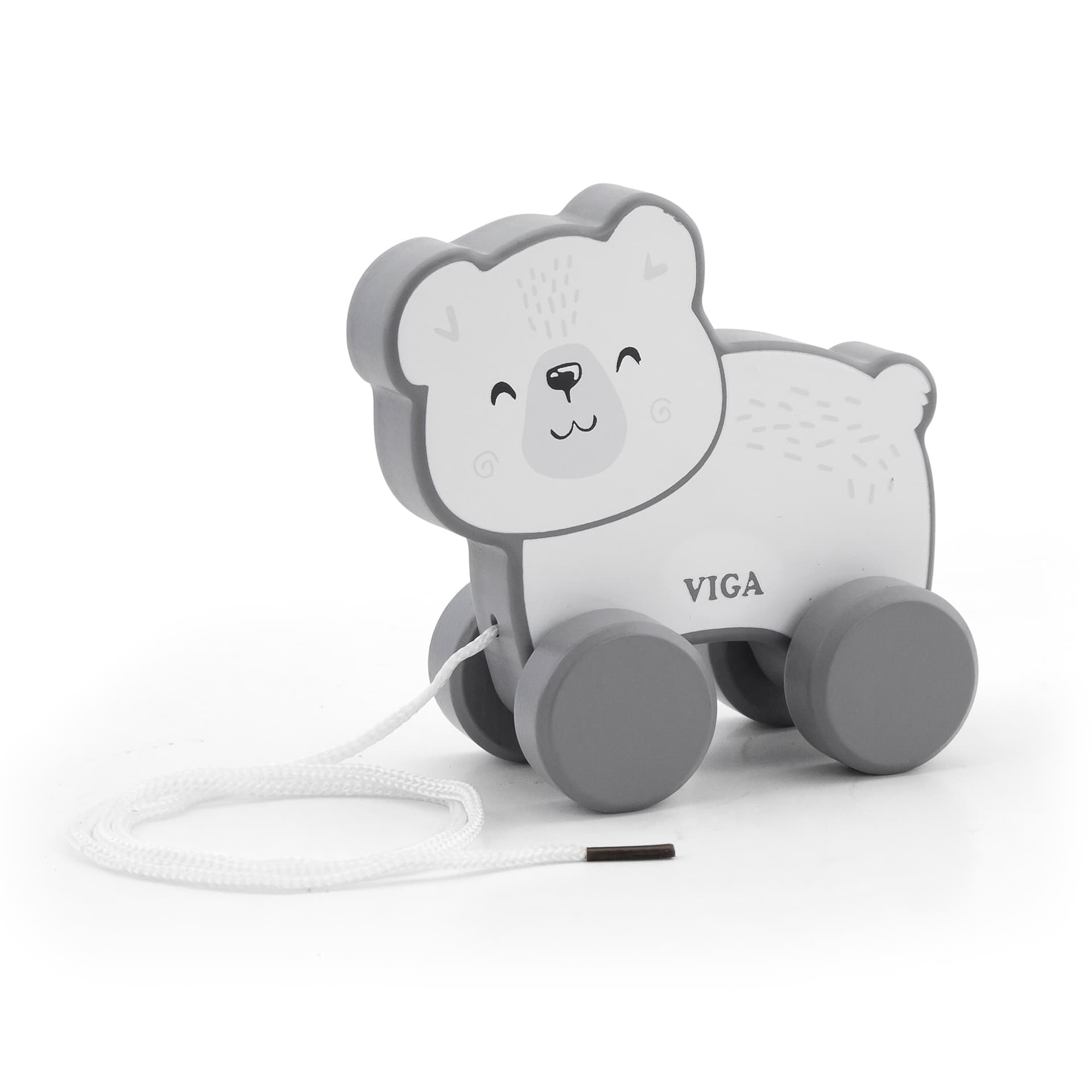 Каталка дерев'яна Viga Toys Білий ведмідь 44001