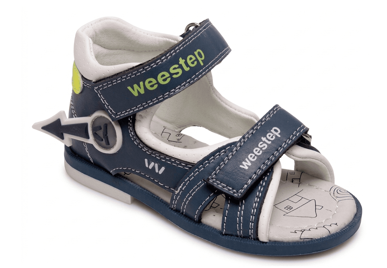 Сандалії для хлопчика Weestep з високим задником та закритою п'ятою сині