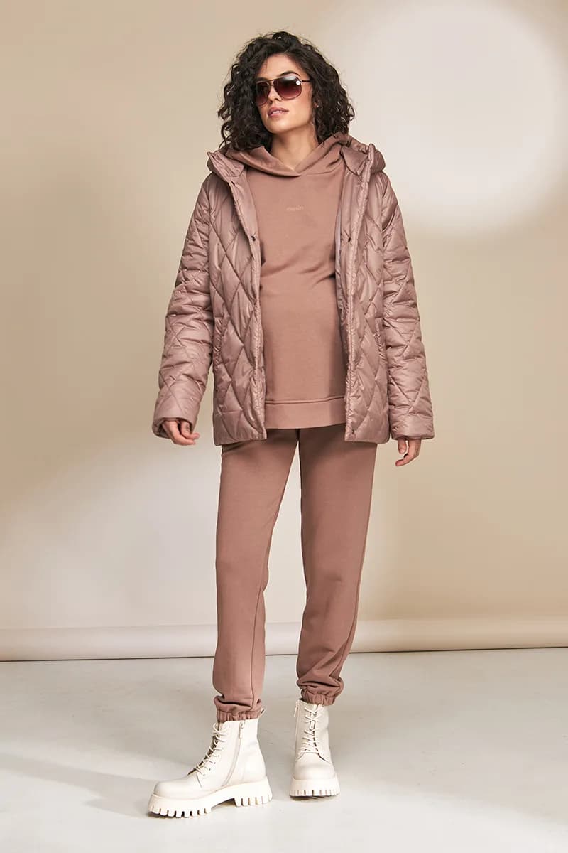 Куртка для вагітних S-XL Юла мама NOA OW-33.013 -коричневий фото 11