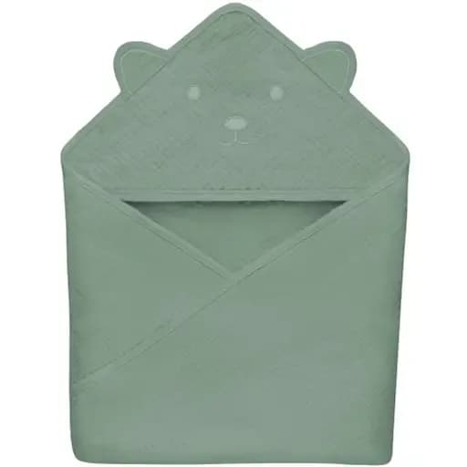 Рушник з капюшоном для купання Lionelo Muslin Hooded Towel Green Forest 80х80 см LO-MUSLIN HOODED TOWEL GREEN FOREST фото 2