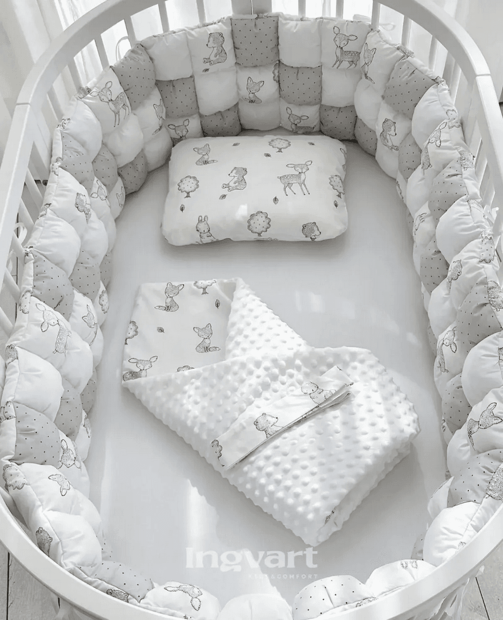 Бампер IngVart Smart Bed бісквітний у ліжечко на 4 сторони 0311000-2