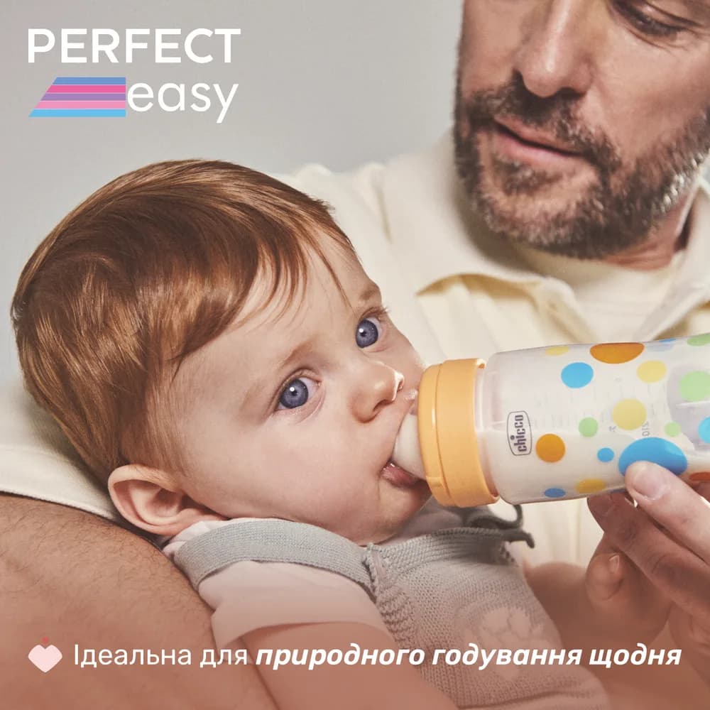 Пляшечка пластикова Chicco Perfect Easy 250мл, соска силіконова, середній потік 0+ 20243.10 фото 4