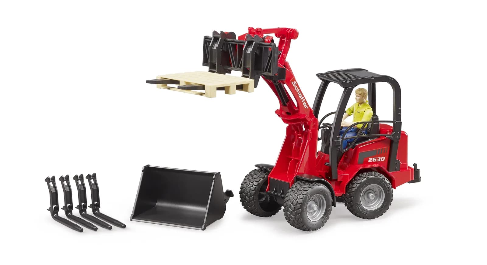 Міні-навантажувач Schaffer Compact 2630 з фігуркою та аксесуарами 1:16 Bruder 02191 фото 6