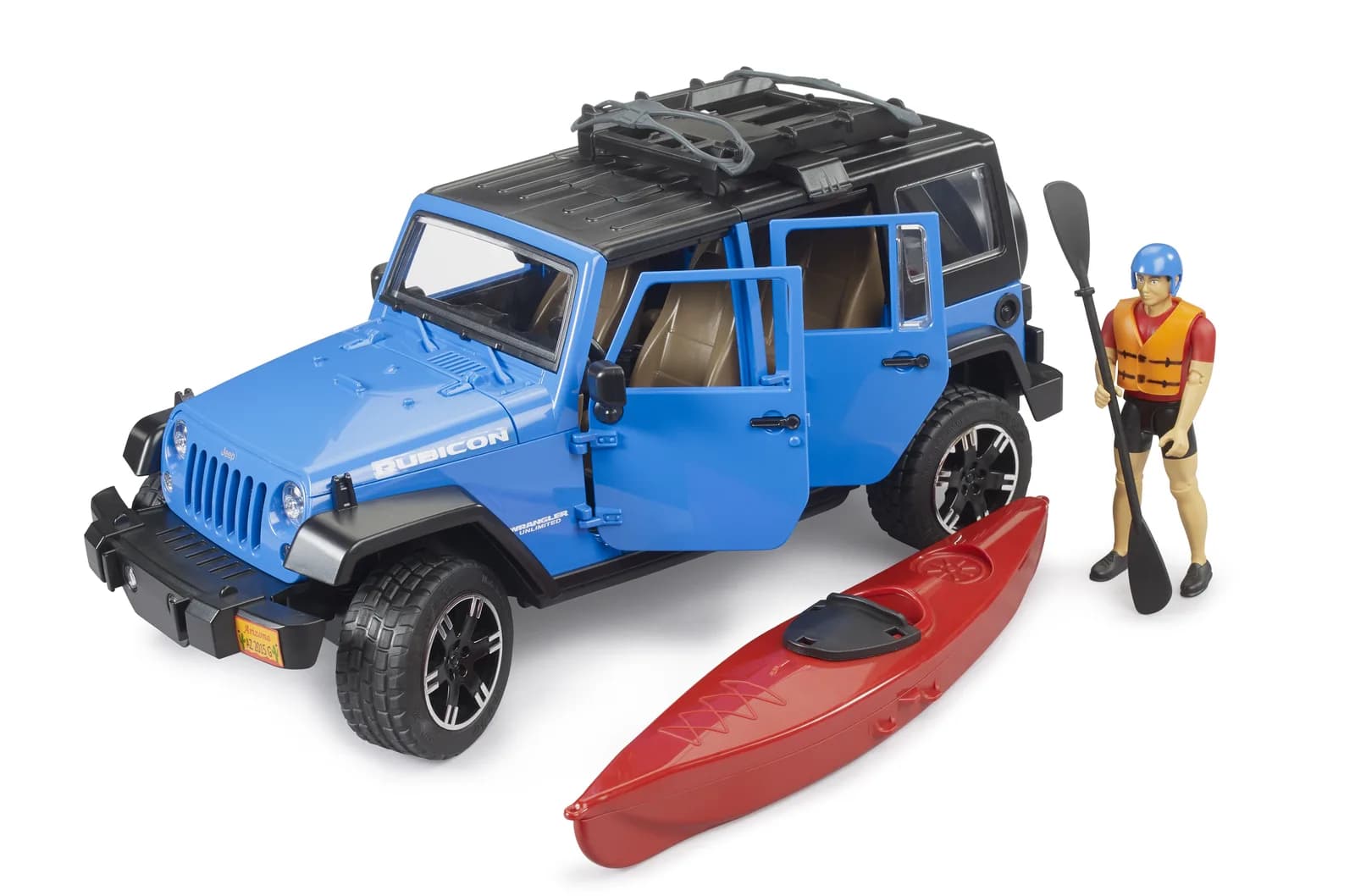Джип Jeep Wrangler Rubicon Unlimited з каяком та фігуркою 1:16 Bruder 02529 фото 4