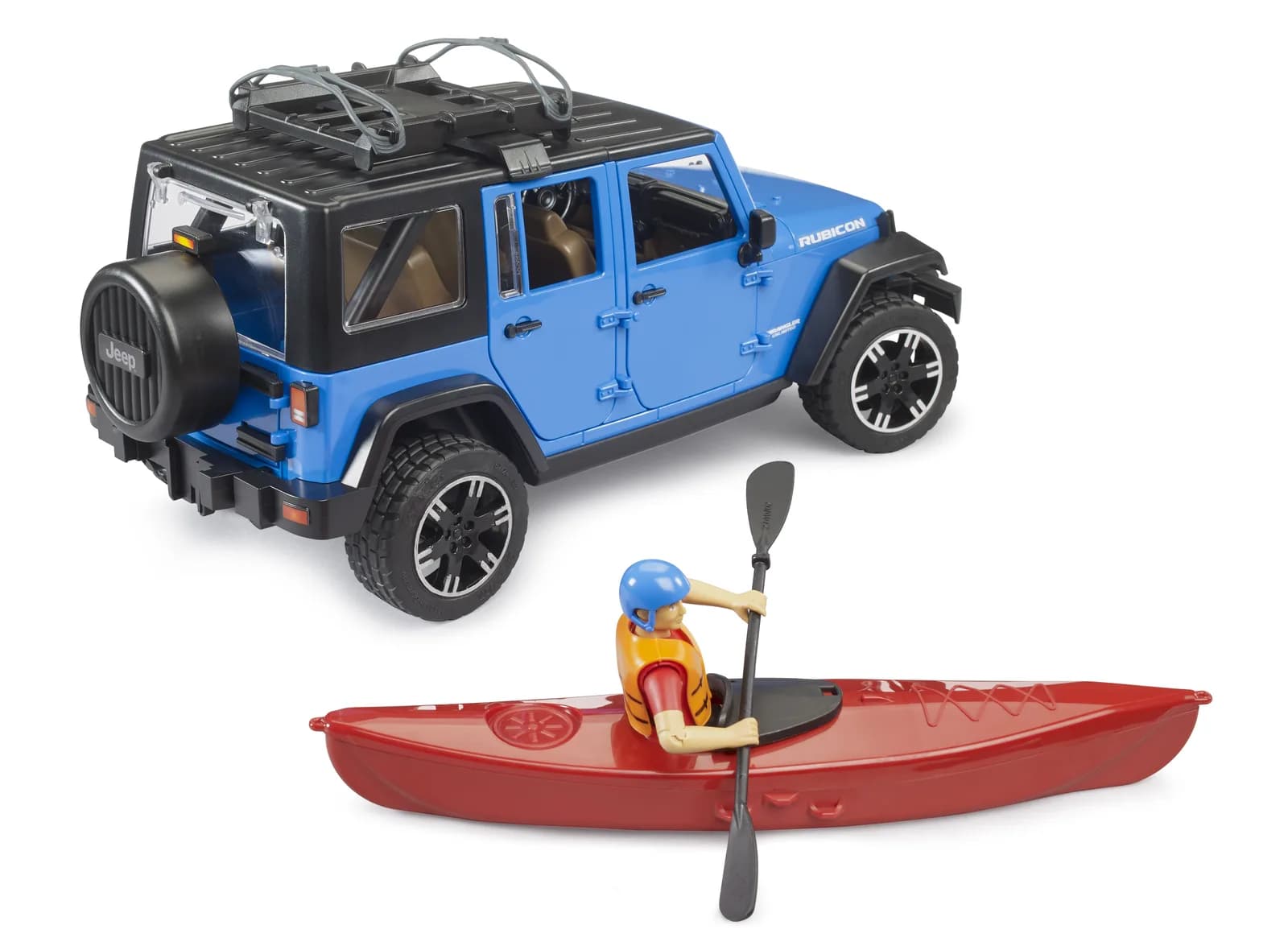 Джип Jeep Wrangler Rubicon Unlimited з каяком та фігуркою 1:16 Bruder 02529 фото 5