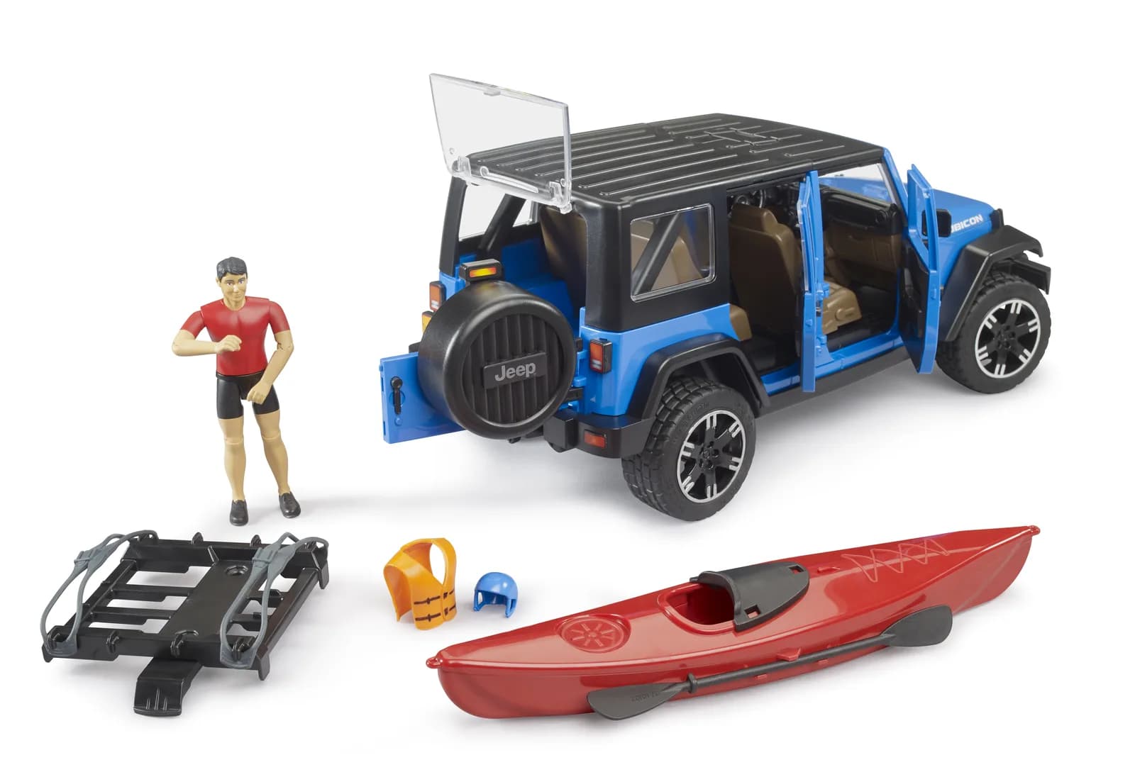 Джип Jeep Wrangler Rubicon Unlimited з каяком та фігуркою 1:16 Bruder 02529 фото 3