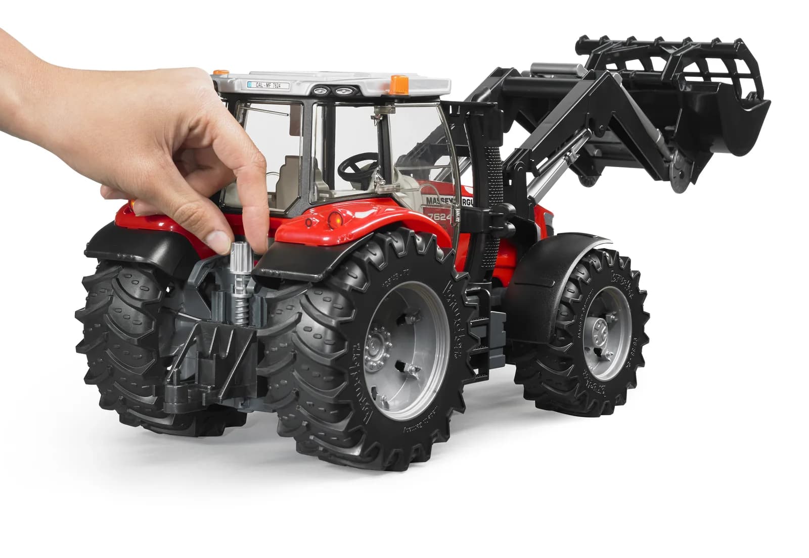 Трактор Massey Ferguson 7624 з переднім наватажувачем 1:16 Bruder 03047 фото 6