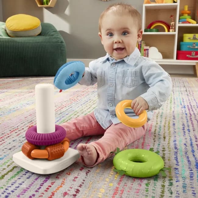 Пірамідка Fisher-price Розвиток сенсорики HXK47 фото 4 Пірамідка Fisher-price Розвиток сенсорики HXK47 фото 4