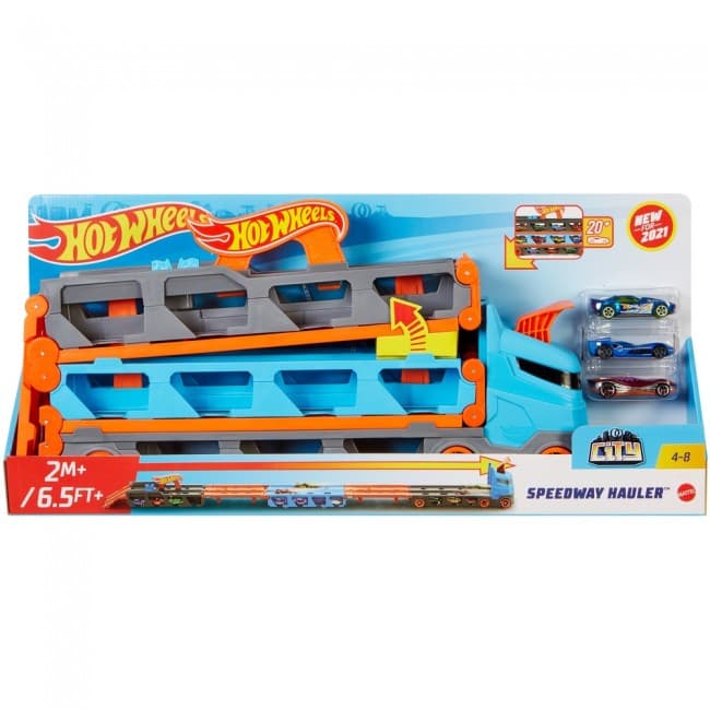 Машина Hot Wheels Транспортер Суперперегони GVG37