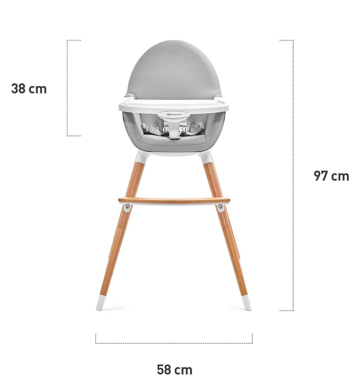Стільчик для годування Kinderkraft Fini KKKFINIGRY0000 Gray фото 3