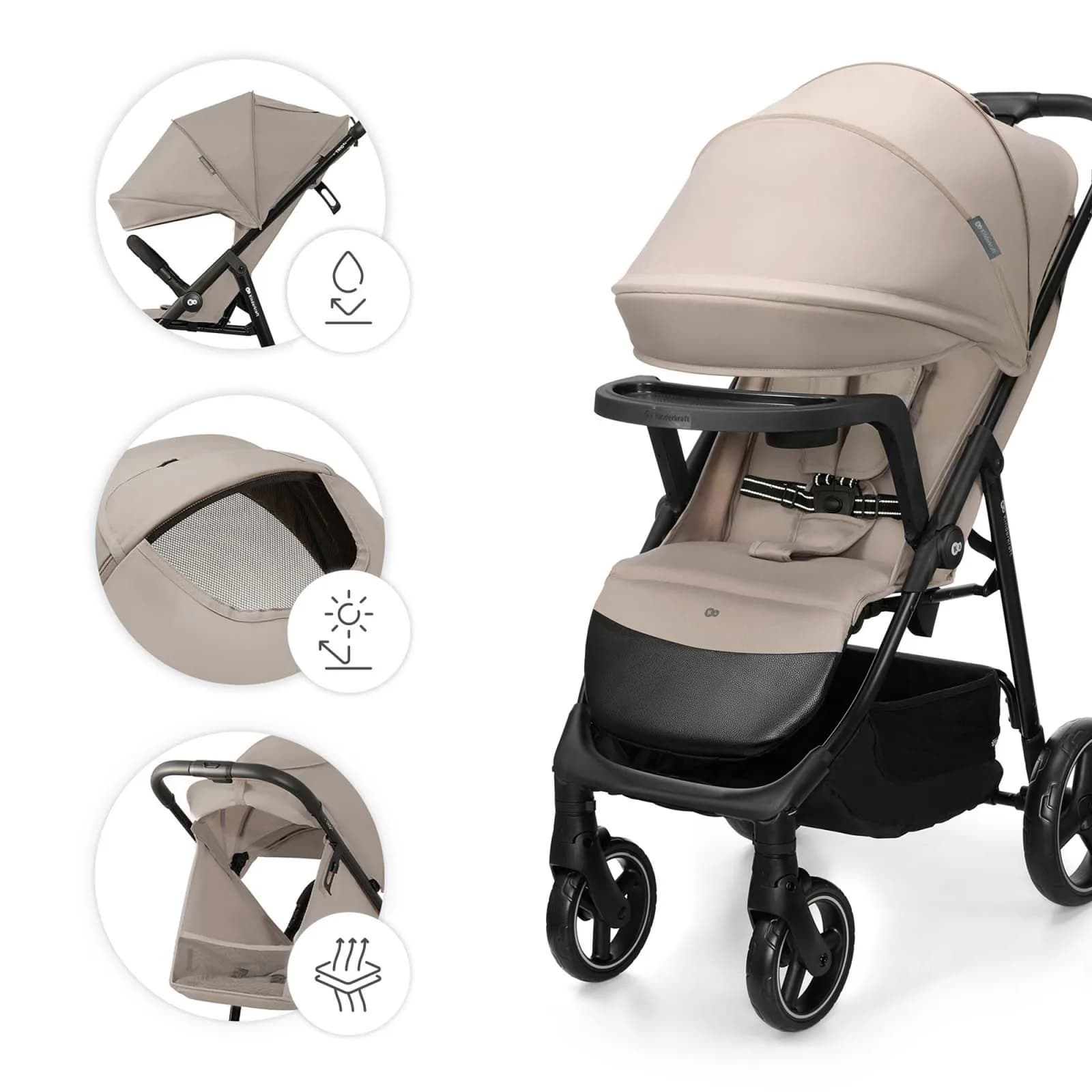 Коляска прогулянкова Kinderkraft Trig 3 Tray KSTRIG03BEG000T Beige фото 8