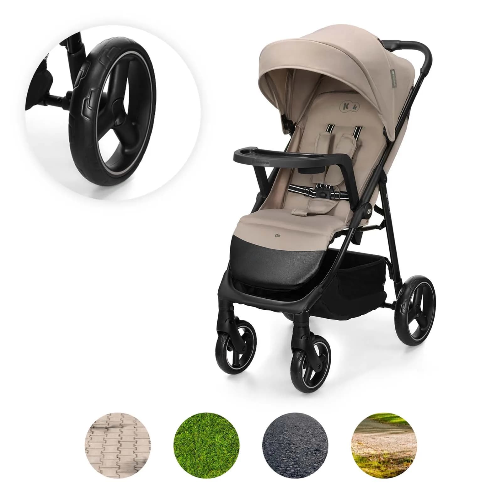 Коляска прогулянкова Kinderkraft Trig 3 Tray KSTRIG03BEG000T Beige фото 7