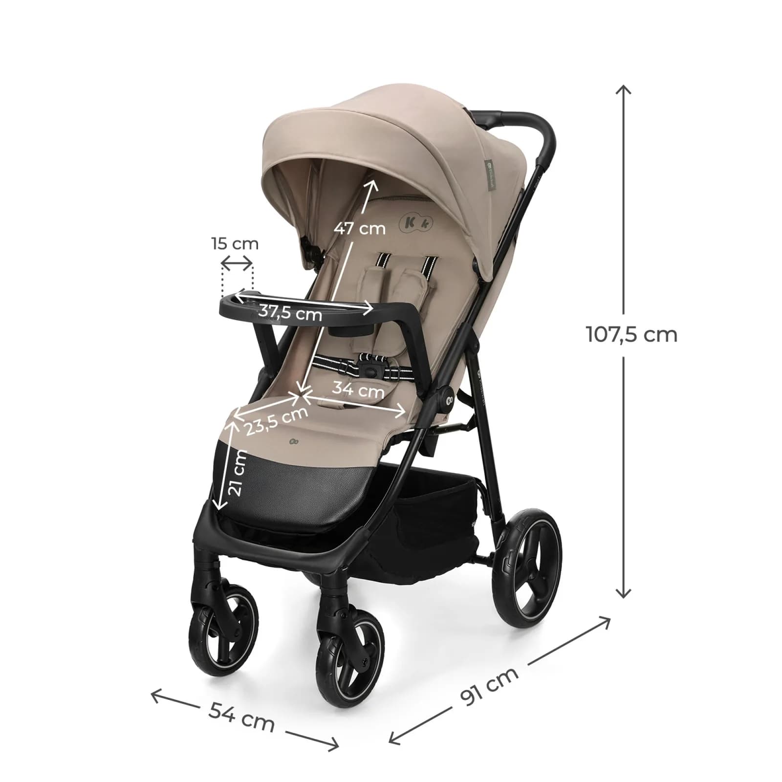 Коляска прогулянкова Kinderkraft Trig 3 Tray KSTRIG03BEG000T Beige фото 4