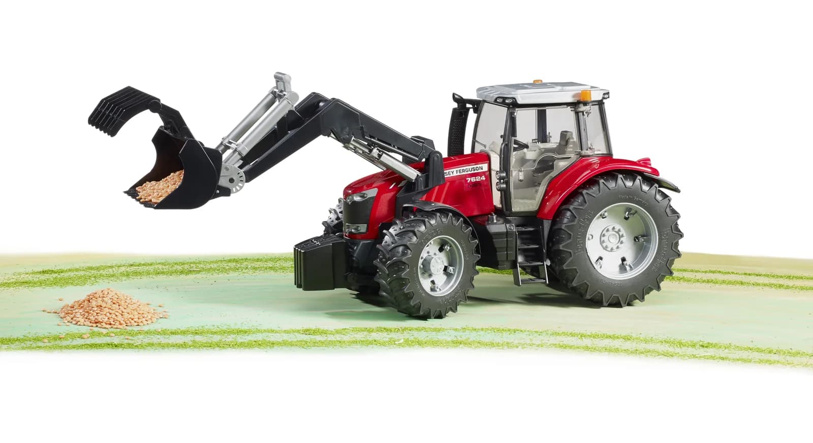 Трактор Massey Ferguson 7624 з переднім наватажувачем 1:16 Bruder 03047 фото 7