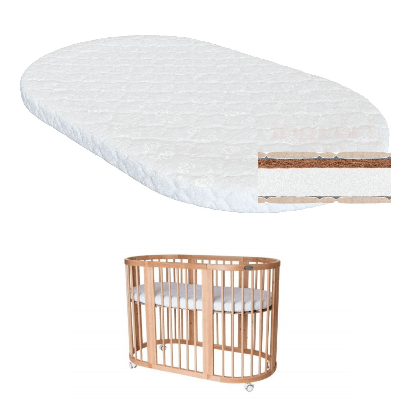 Матрац IngVart Smart bed Oval 70х120 см 2100022000007 кокос – поролон