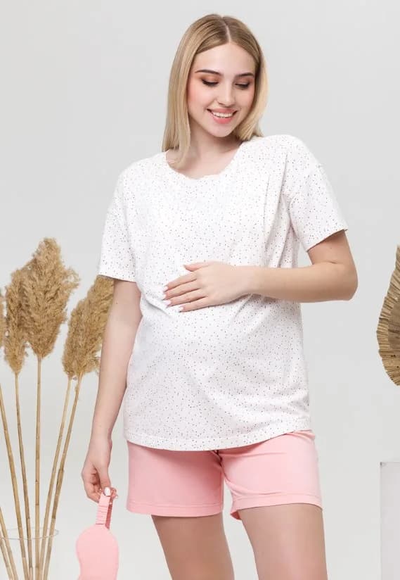 Піжама для вагітних та годування (футболка+шорти) S-XL Юла мама JANICE NW-5.8.1 фото 6 Піжама для вагітних та годування (футболка+шорти) S-XL Юла мама JANICE NW-5.8.1 фото 6