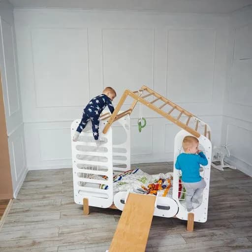 Ліжко дитяче TatkoPlayground Montessori Будиночок 1600x800 ТРMD-white фото 3