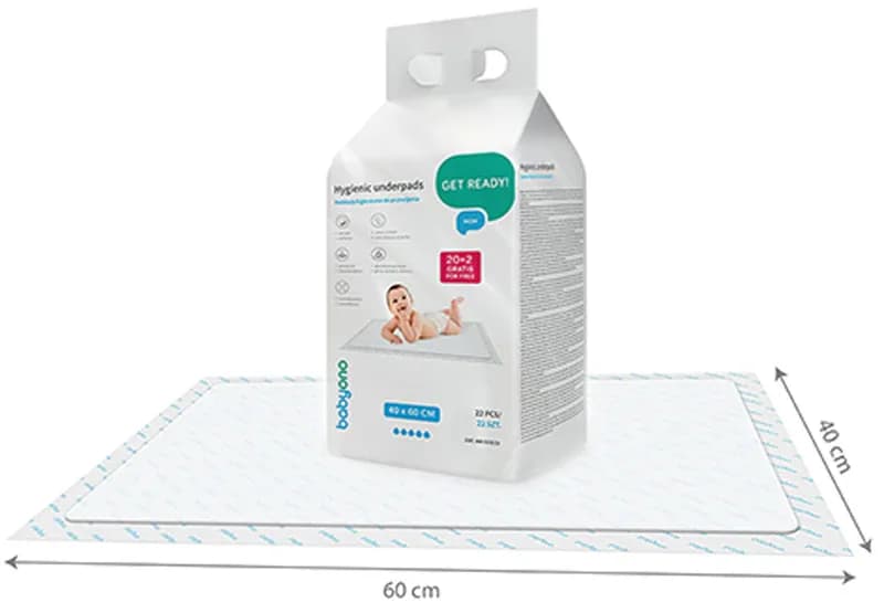 Пелюшки гігієнічні BabyOno 40*60см 22шт 513/22 фото 2