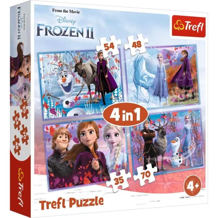 Пазл Trefl 4в1 Frozen Подорож у невідоме 34323