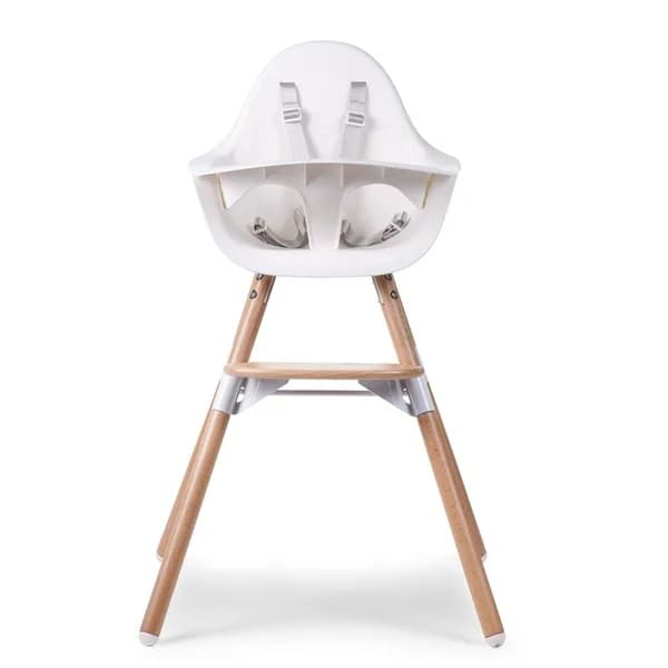 Стілець для годування Childhome Evolu 2 з бампером natural/white CHEVOCHNW фото 3