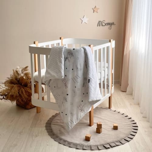 Плед-конверт з ковдрою Маленькая Соня на Minky/косичка Коти у хмарах 10500419-2 з бантиком