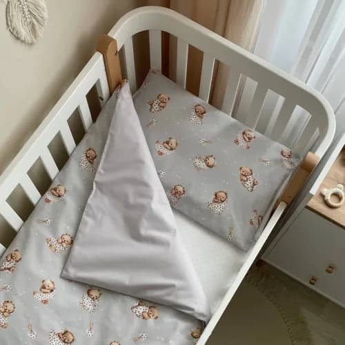 Змінний комплект Маленька Соня Baby Mix Ведмедик у ковдрі на сірому 3од 0391784 фото 3