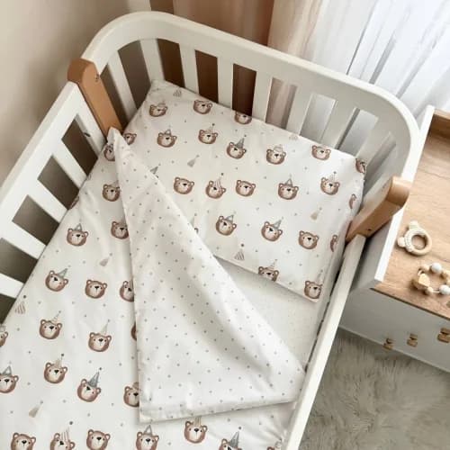 Змінний комплект Маленька Соня Baby Mix Ведмедики у ковпачках сірі 3од 039102 фото 3