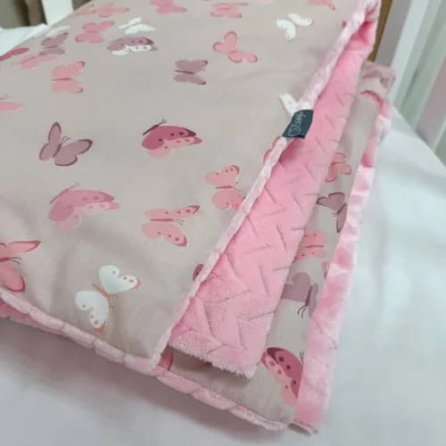 Плед-конверт з ковдрою Маленькая Соня на Minky/косичка Метелики 10500222-1 з бантиком фото 4