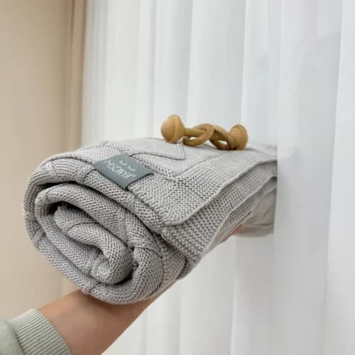 Плед в'язаний WellSoft Маленька Соня Ромби 9313552 сірий фото 3