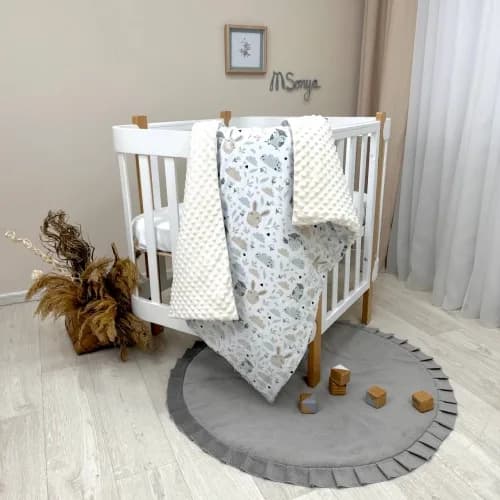 Плед-конверт з ковдрою Маленькая Соня на Minky Совушки 10500124-1 з бантиком фото 2