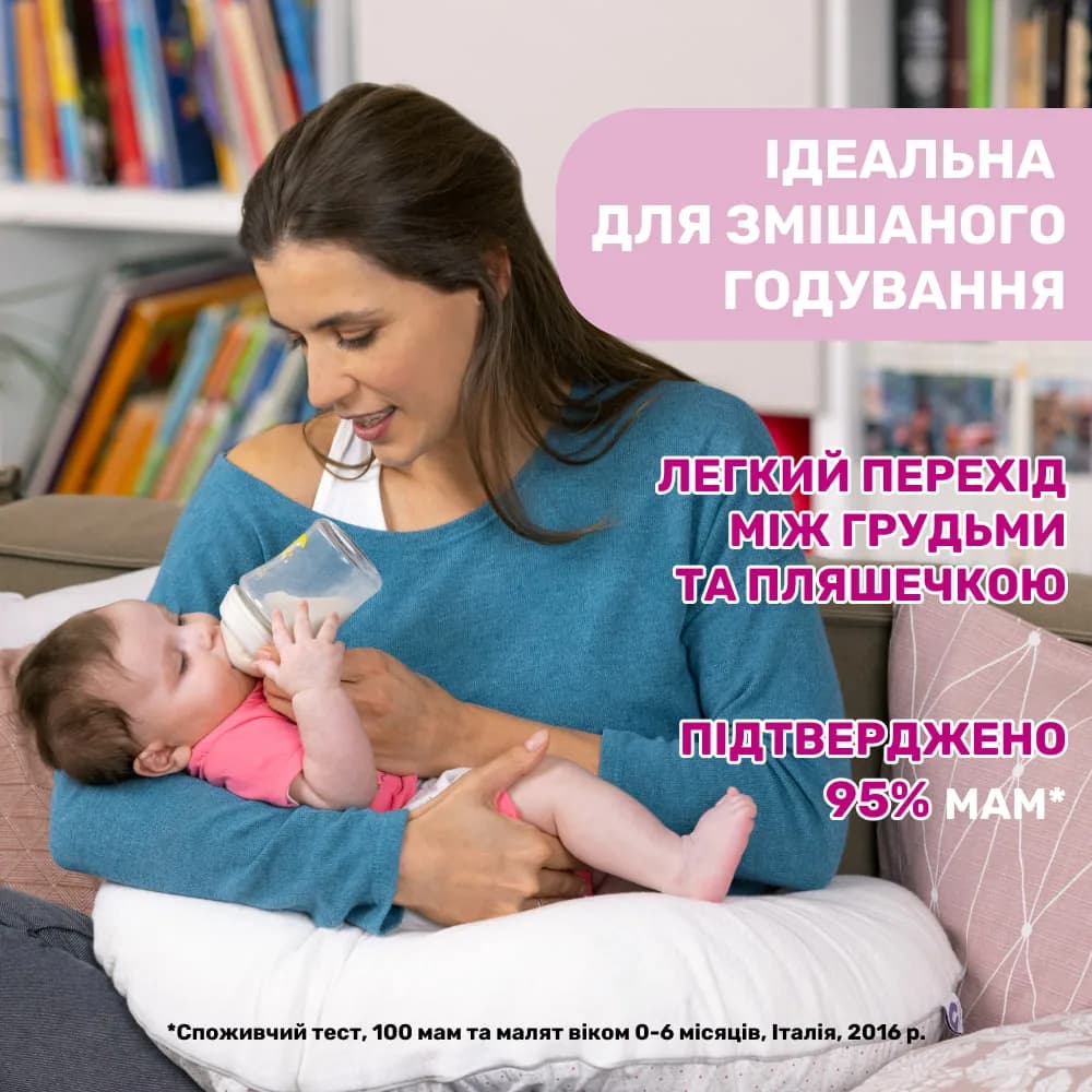 Пляшечка скляна Chicco Natural Feeling 150мл, соска силіконова, повільний потік 0+ 81211.30 фото 7