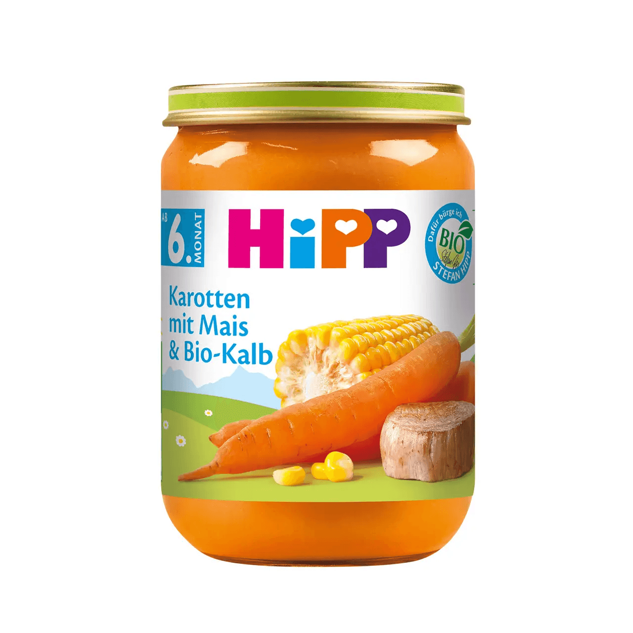 Пюре морква, кукурудза, телятина HIPP 190г 6280-01