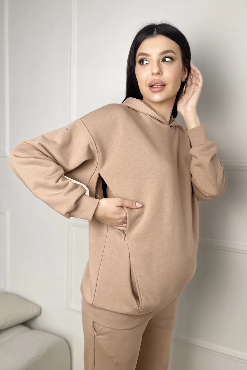 Костюм спортивний для вагітних та годування Dianora 2314(5) 1140 -бежевий фото 4