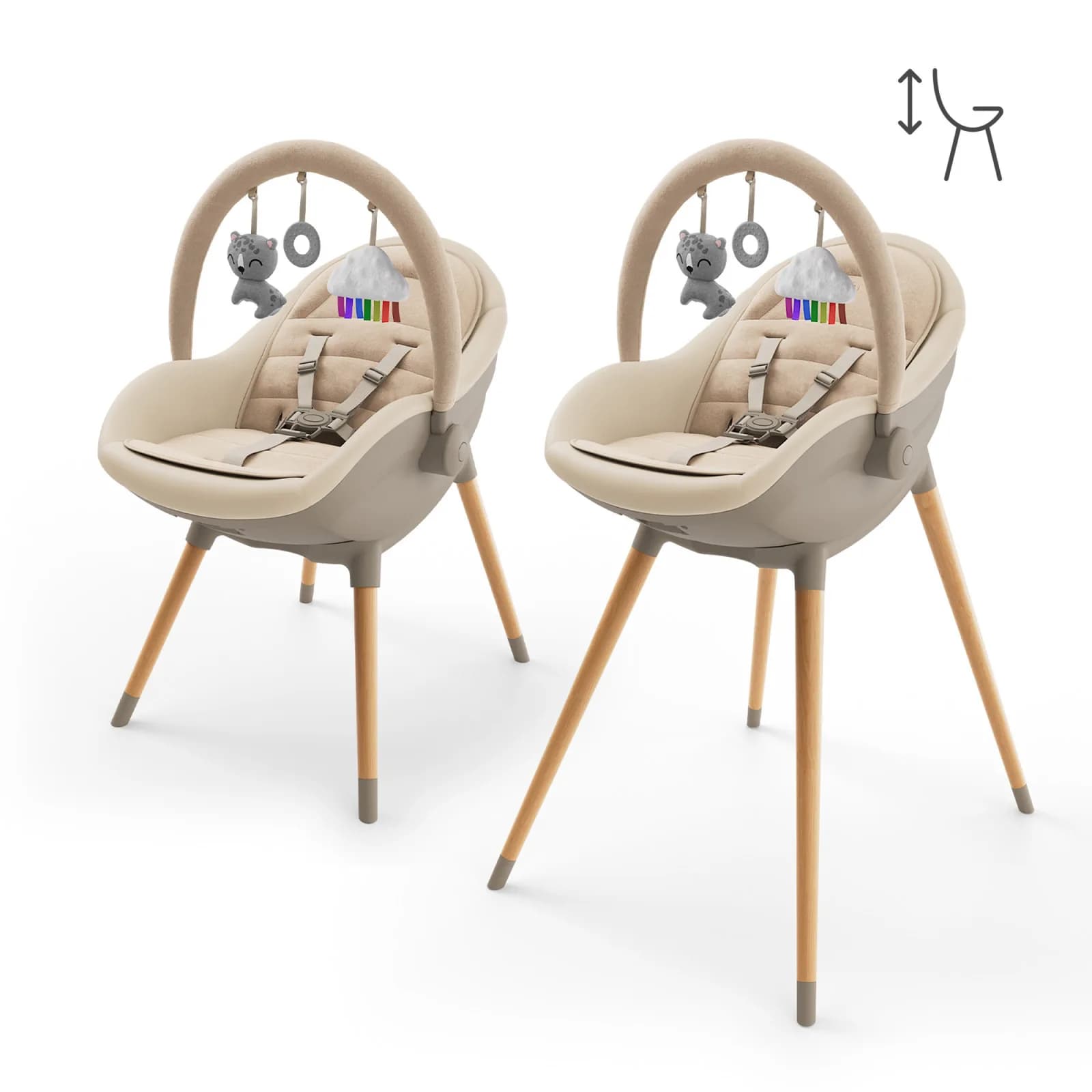Стільчик для годування Kinderkraft Fini Up KHFINIUPBEG0000 Beige фото 7