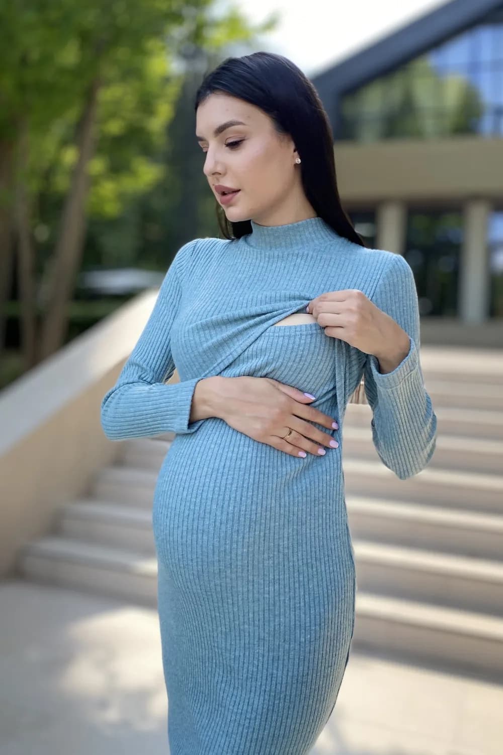 Сукня для вігітних і годування Dianora 2311 1708 -сірий фото 2