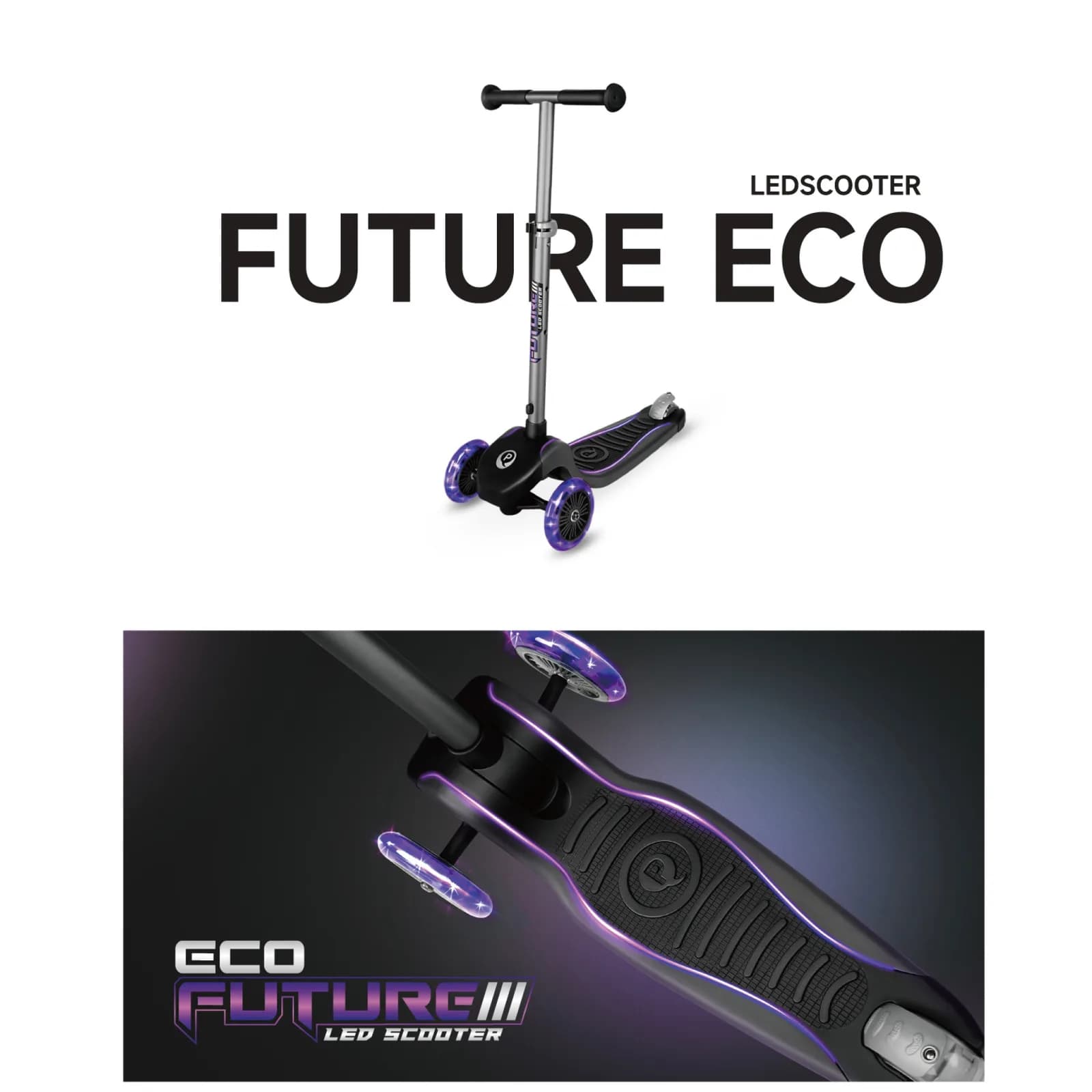 Самокат 3-колісний Qplay Future Eco Purple з LED-підсвіткою ST-001FutureEcoPurple фото 9